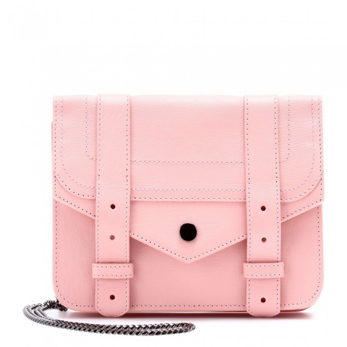 Proenza Schouler PS1 chain leather clutch in pink