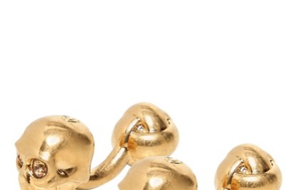Alexander McQueen golden skull cufflinks for christmas gift