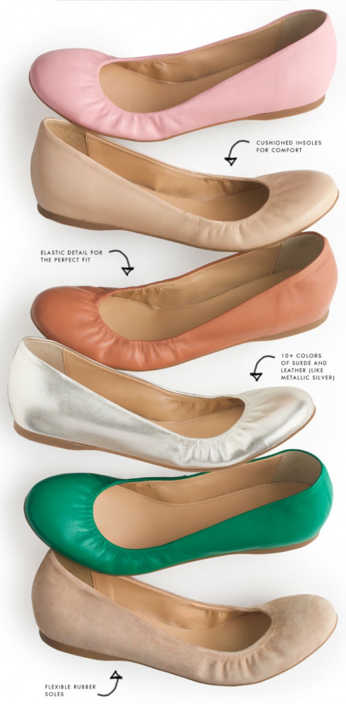 The Cece soft ballerina flats by J Crew in leather or suede