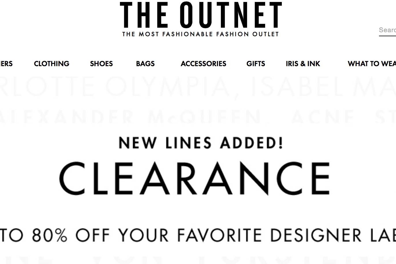 clearance sale hos the outnet