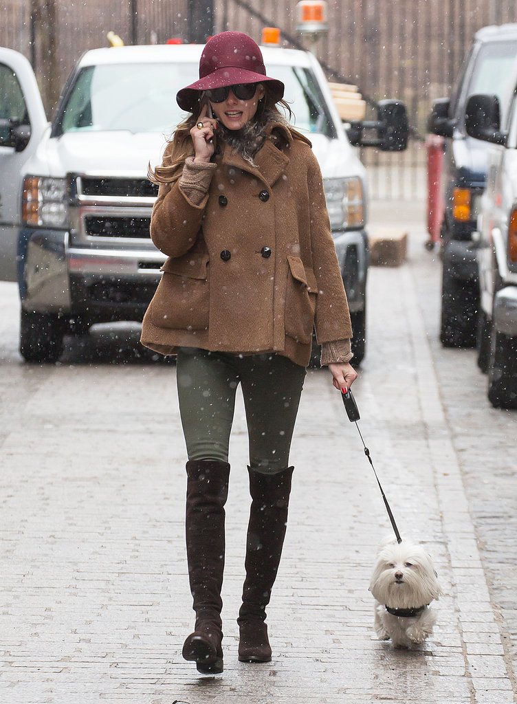 olivia palermo over the knee boots and hat
