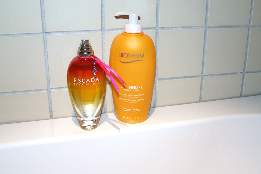 beauty partners biotherm oil therapy body lotion and escada summer scent rockin rio