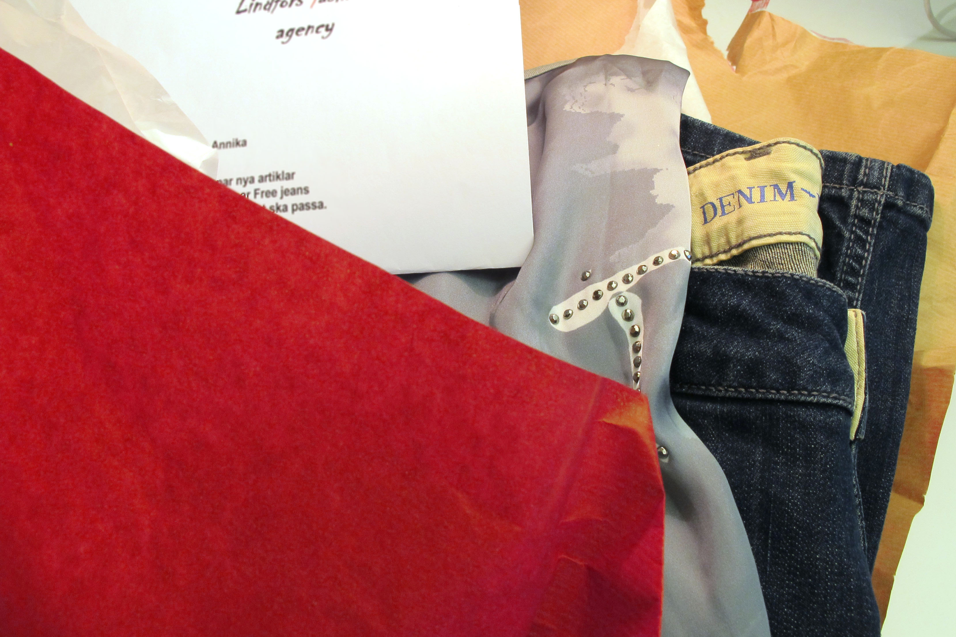 Christmas gift, santa claus, julklapp, lindfors fashion agency, denim hunter, bling, jeans. top