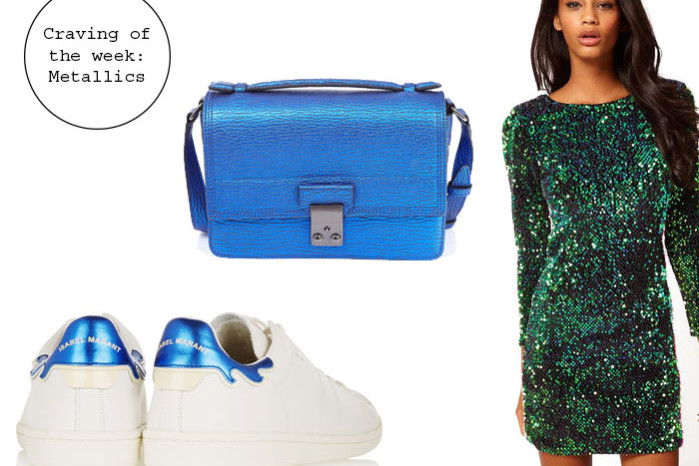 Craving for blue metallics: sequin dress from Sheinside, 3.1 Phillip Lim Bag and Isabel Marant sneakers