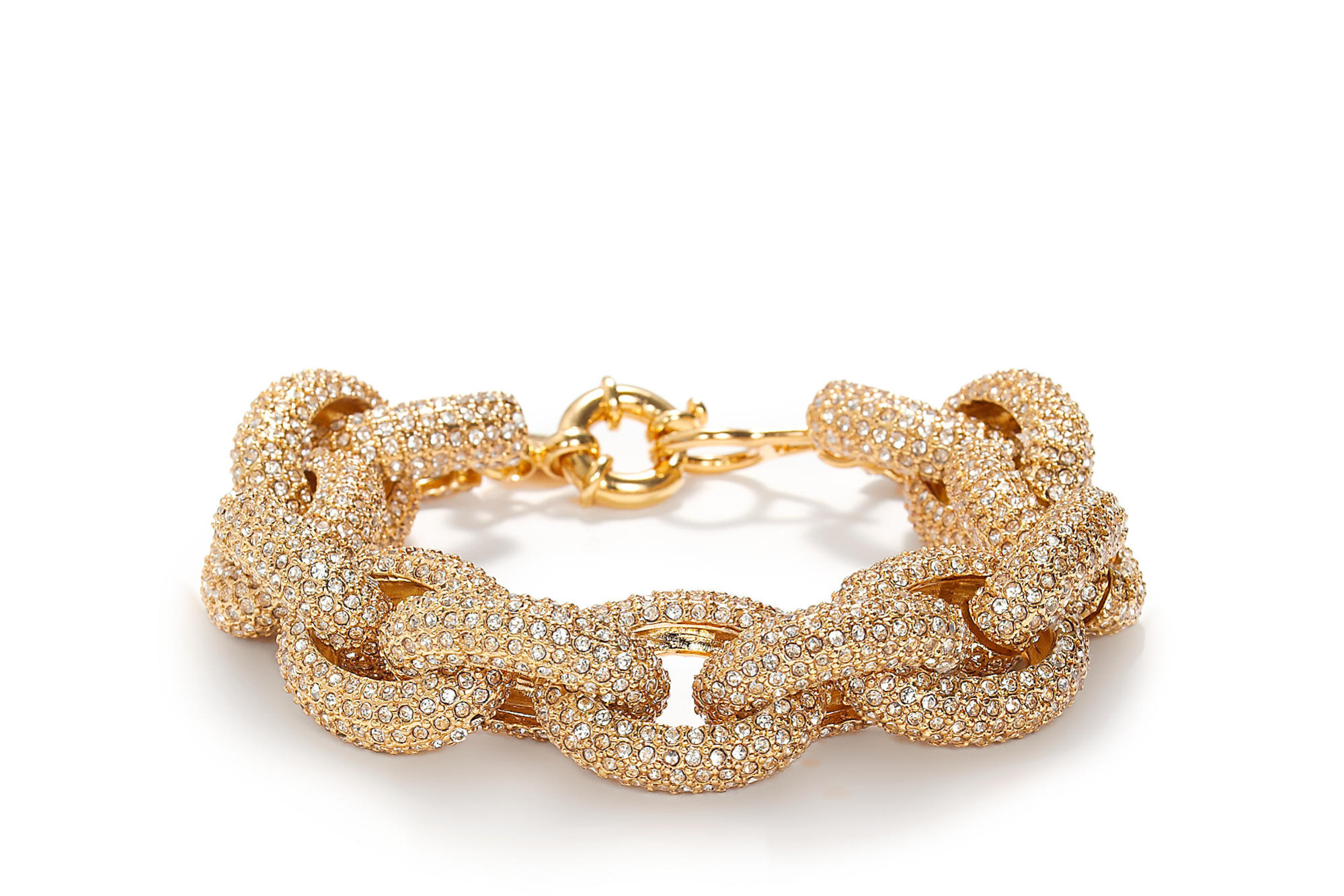Classic Pavé Link Bracelet in gold with white stones from J Crew