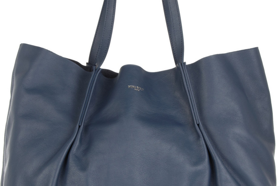 Nina Ricci large leather tote in petrol blue