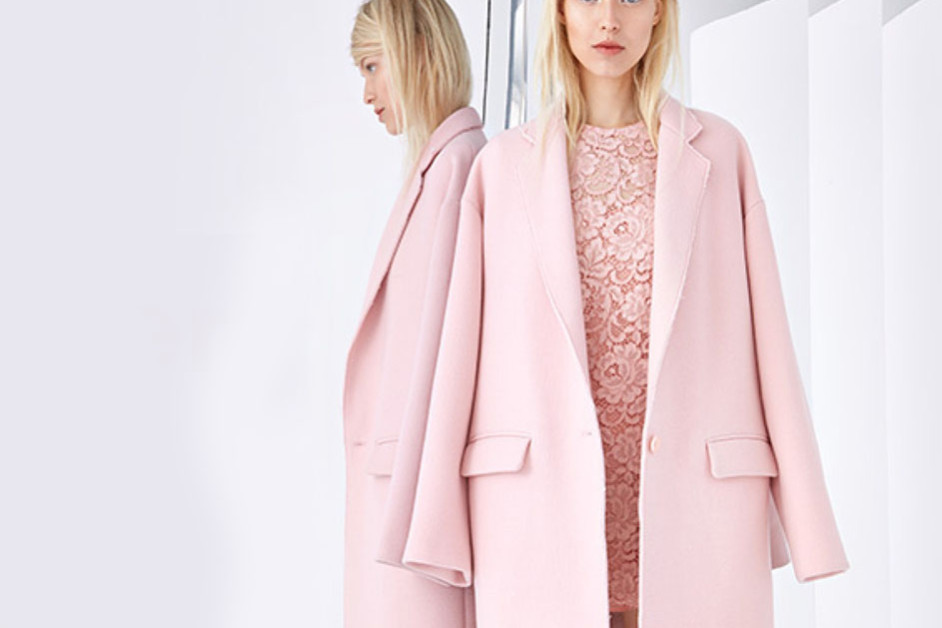 Pink lace dress and coat from DKNY